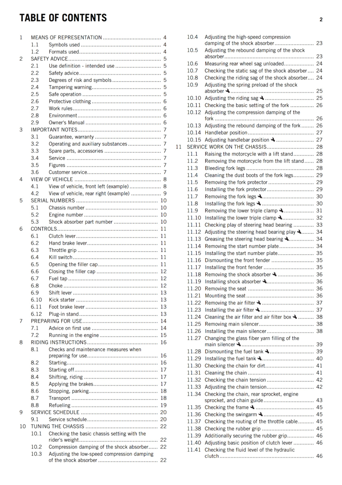 KTM 2016 - 65 SX - OWNERS MANUAL USER GUIDE