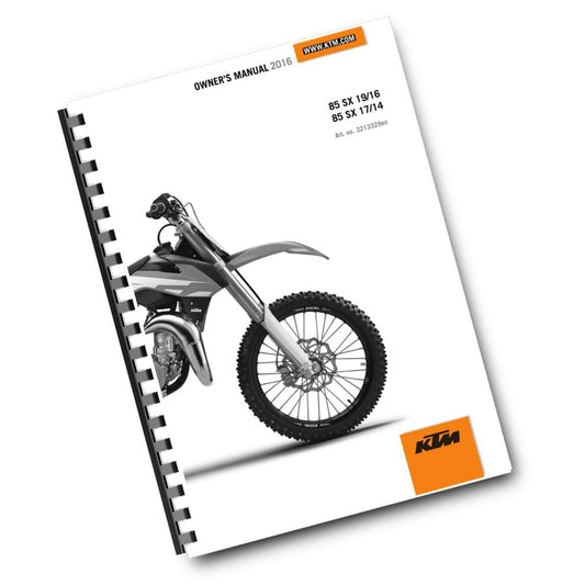 KTM 2016 - 85 SX 19/16 17/14 - OWNERS MANUAL USER GUIDE