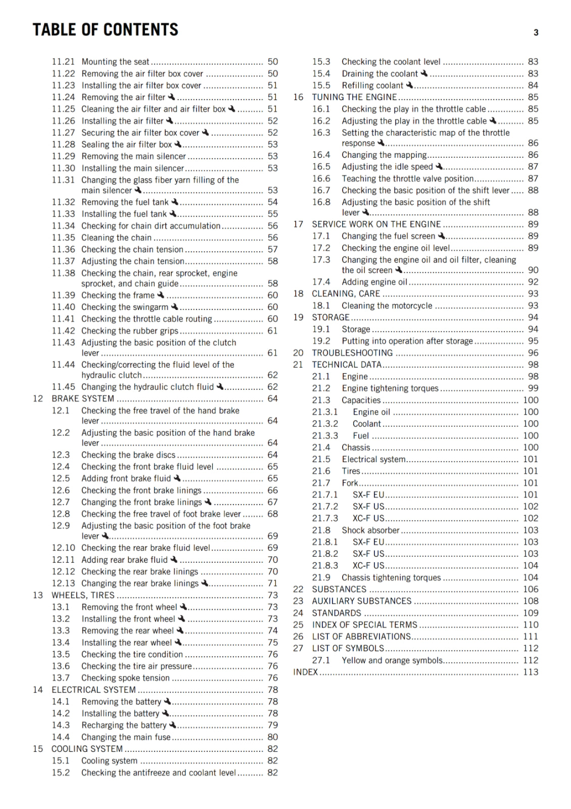 KTM 2016 - 250 SX-F XC-F - OWNERS MANUAL USER GUIDE