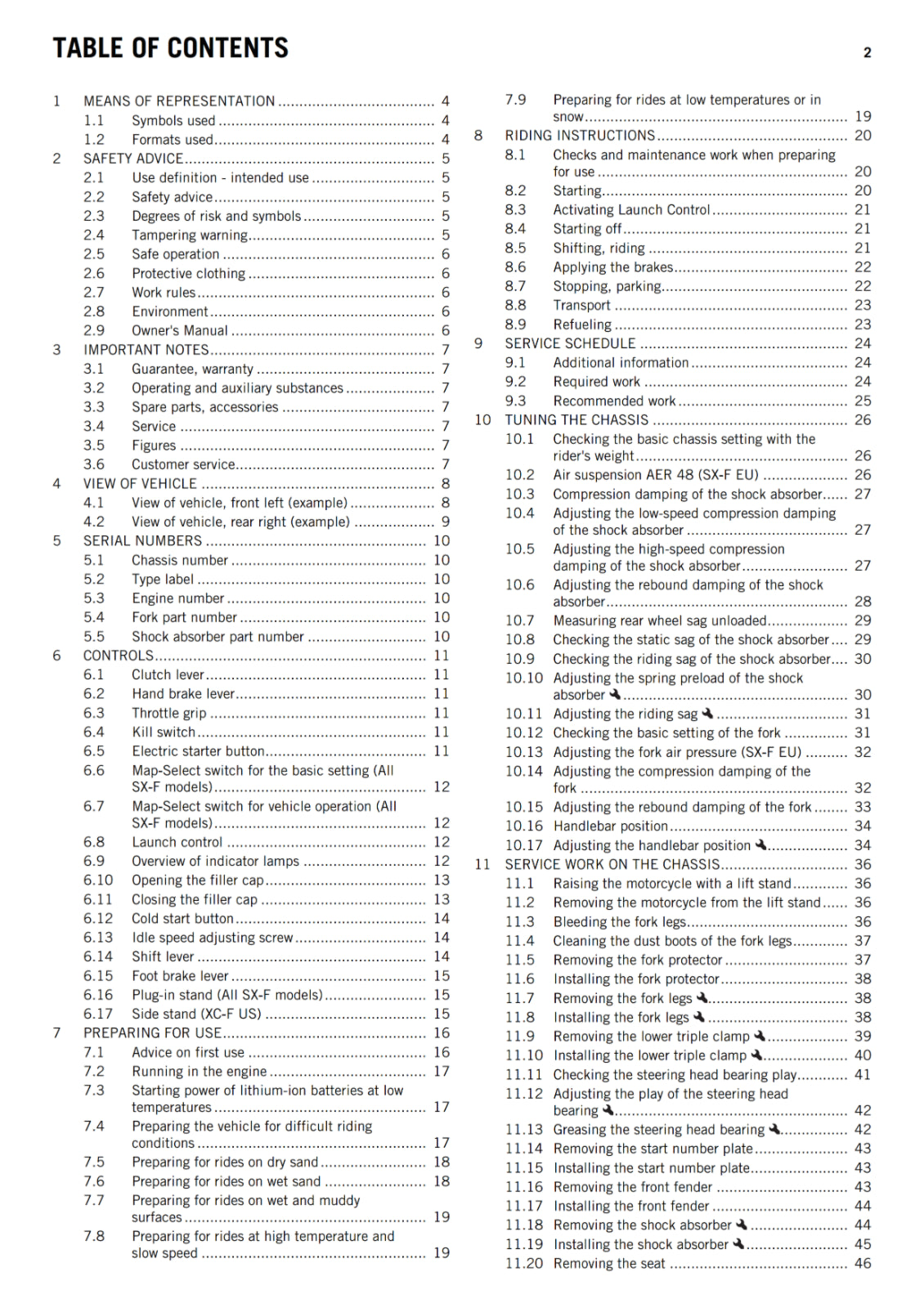KTM 2016 - 450 SX-F XC-F - OWNERS MANUAL USER GUIDE