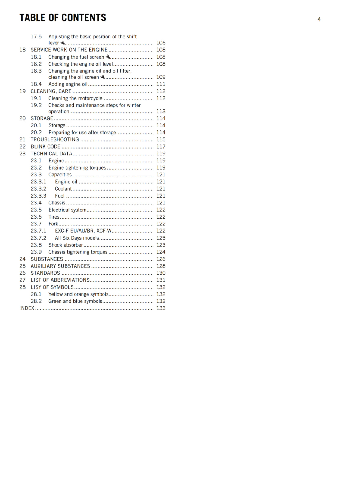 KTM 2016 - 350 EXC-F SIX DAYS XCF-W - OWNERS MANUAL USER GUIDE
