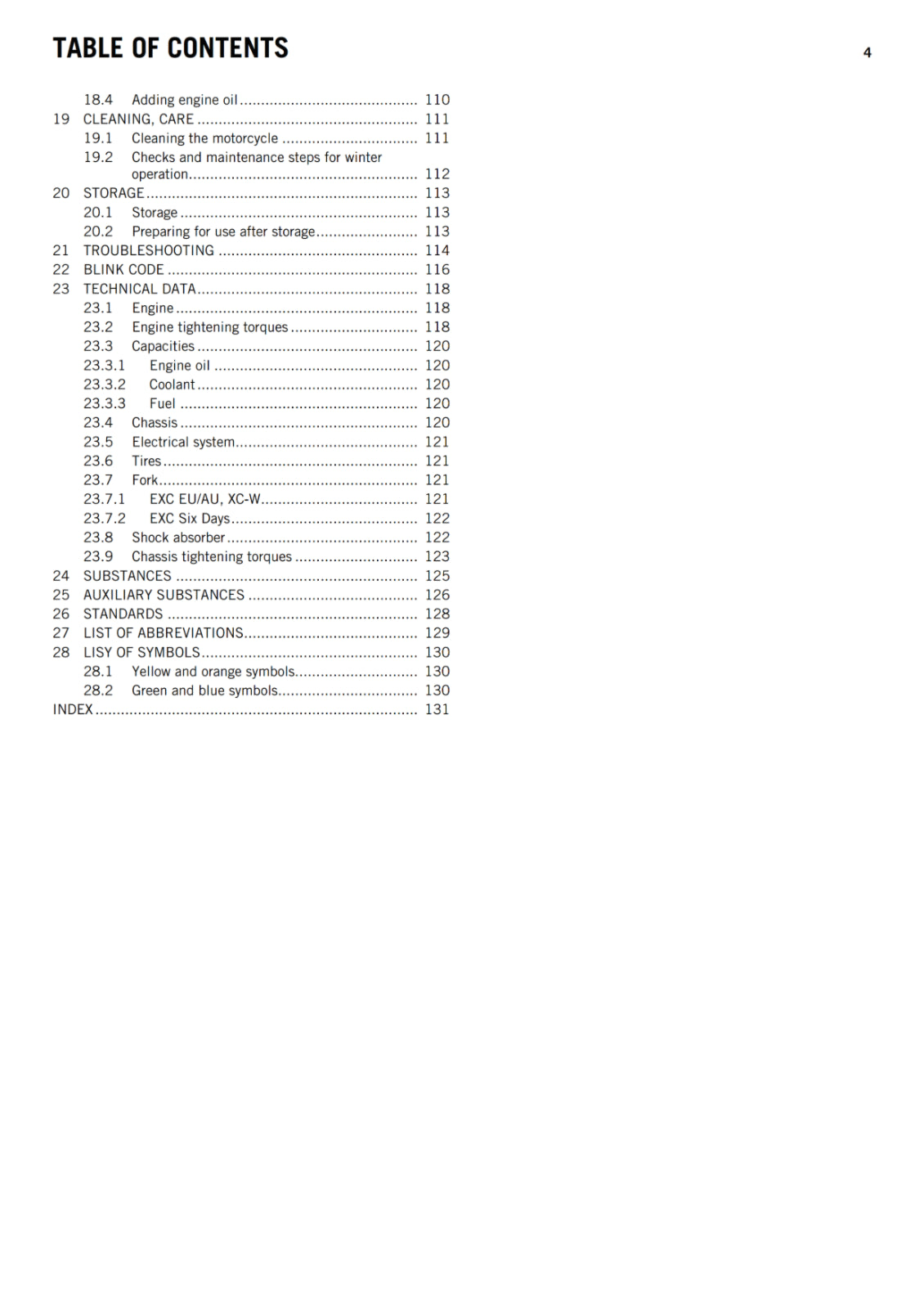 KTM 2016 - 450 500 EXC SIX DAYS XC-W - OWNERS MANUAL USER GUIDE