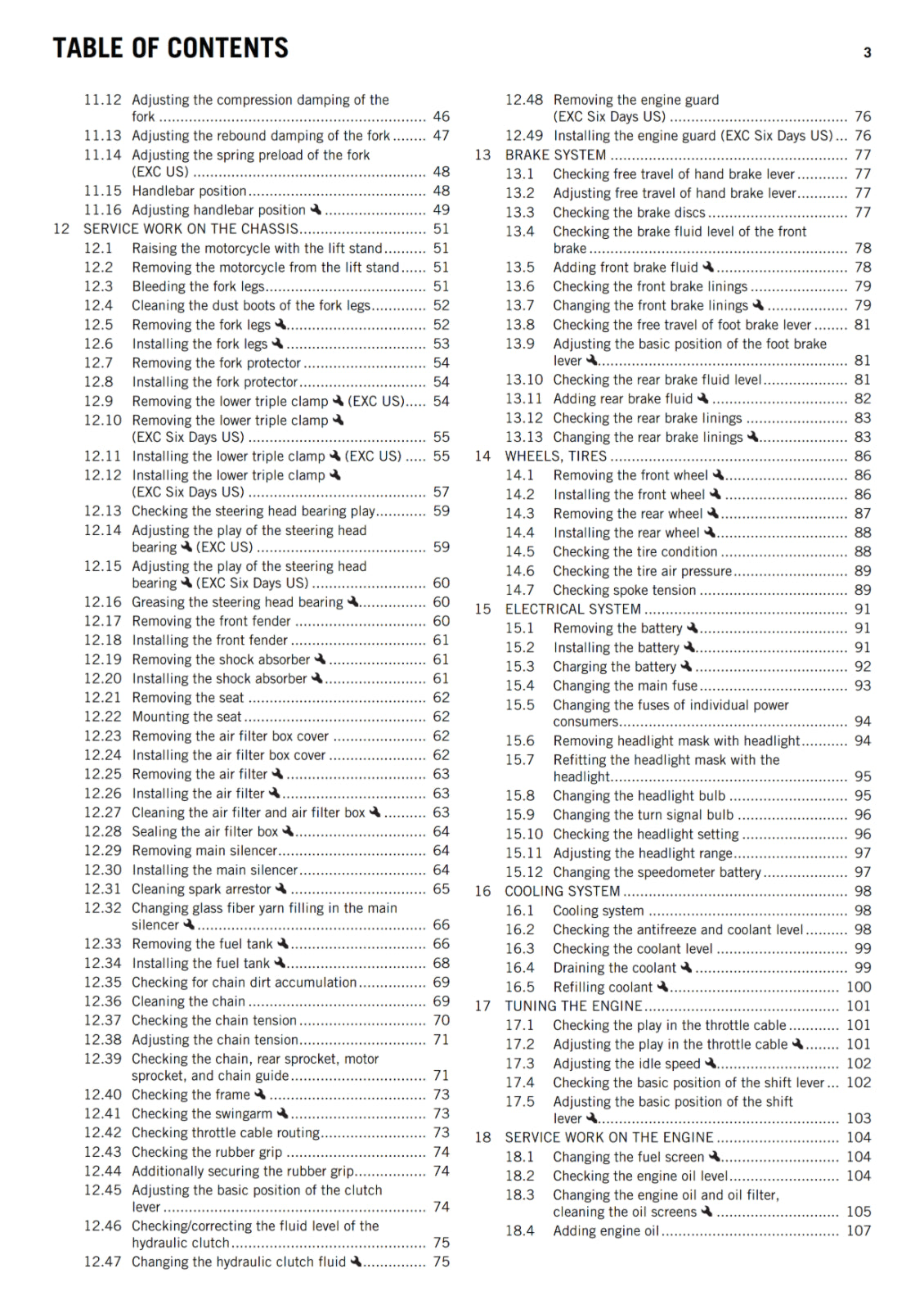 KTM 2016 - 500 EXC SIX DAYS US - OWNERS MANUAL USER GUIDE