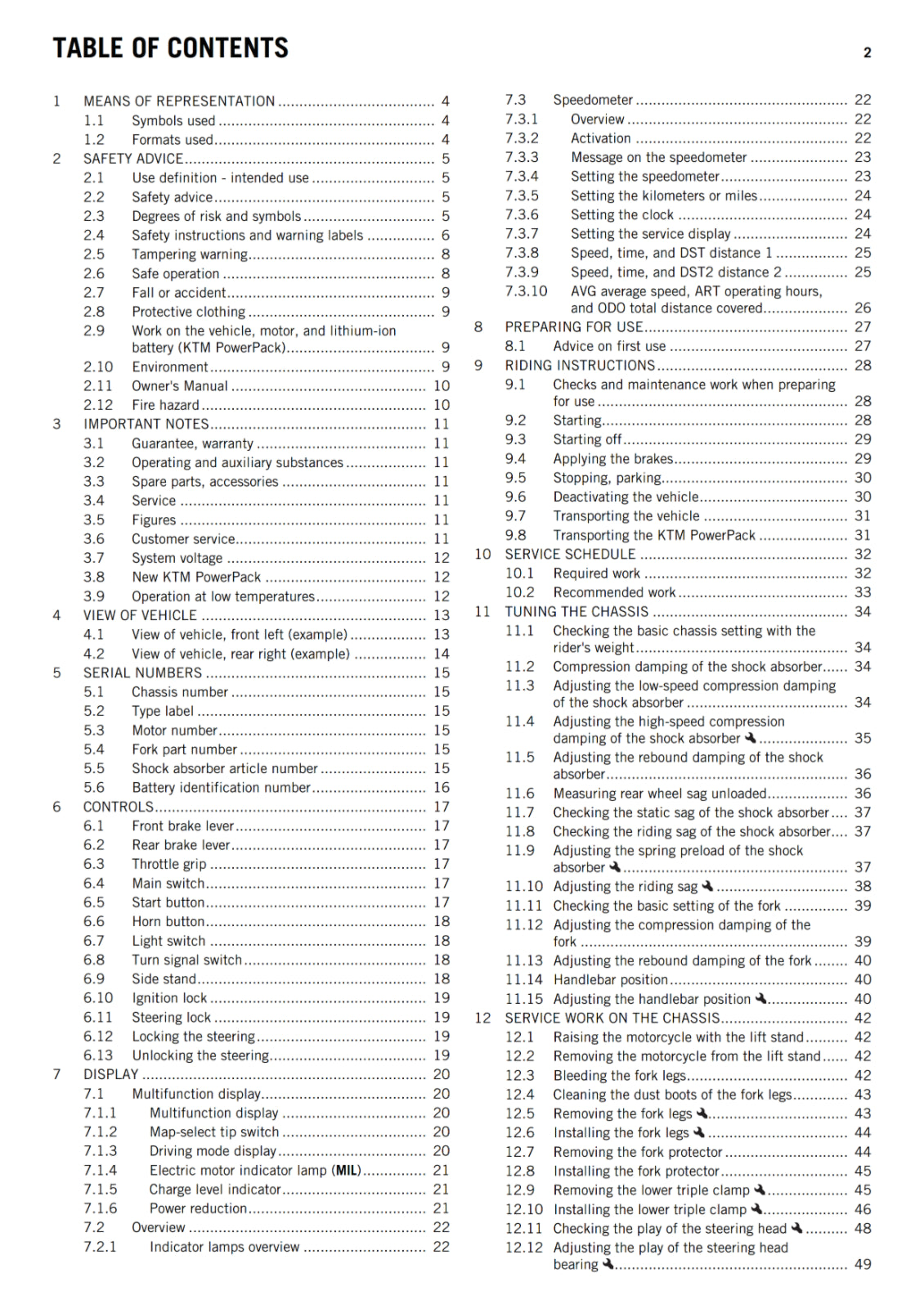 KTM 2016 - FREERIDE E-SM - OWNERS MANUAL USER GUIDE