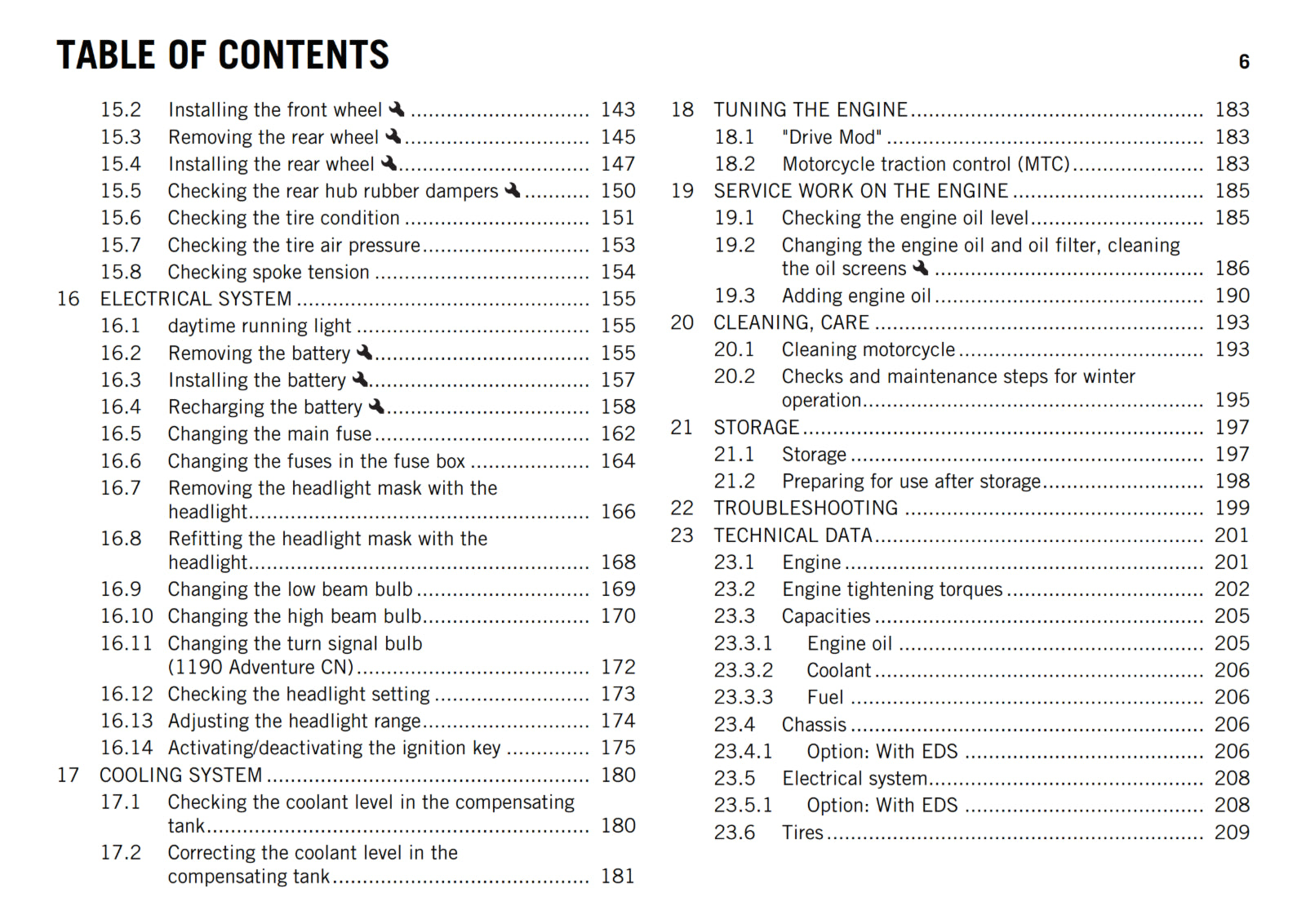 KTM 2016 - 1190 ADVENTURE - OWNERS MANUAL USER GUIDE