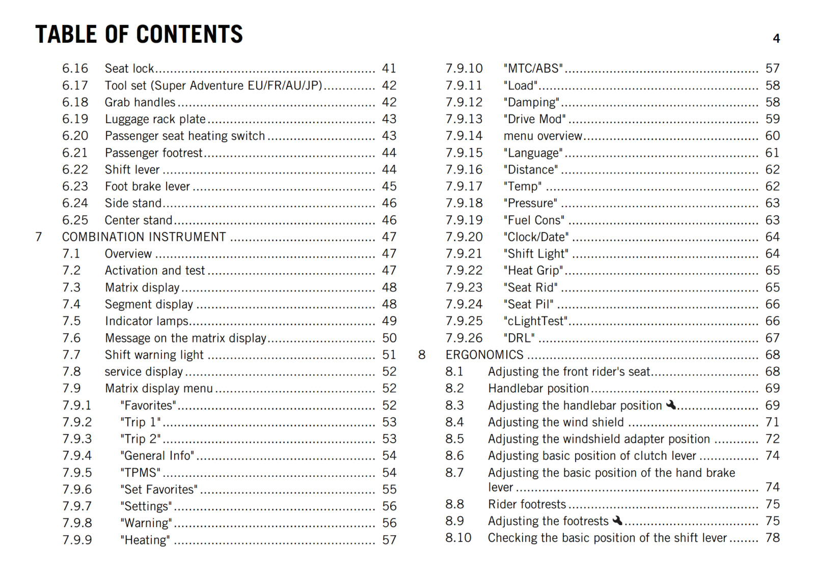 KTM 2016 - 1290 SUPER ADVENTURE - OWNERS MANUAL USER GUIDE