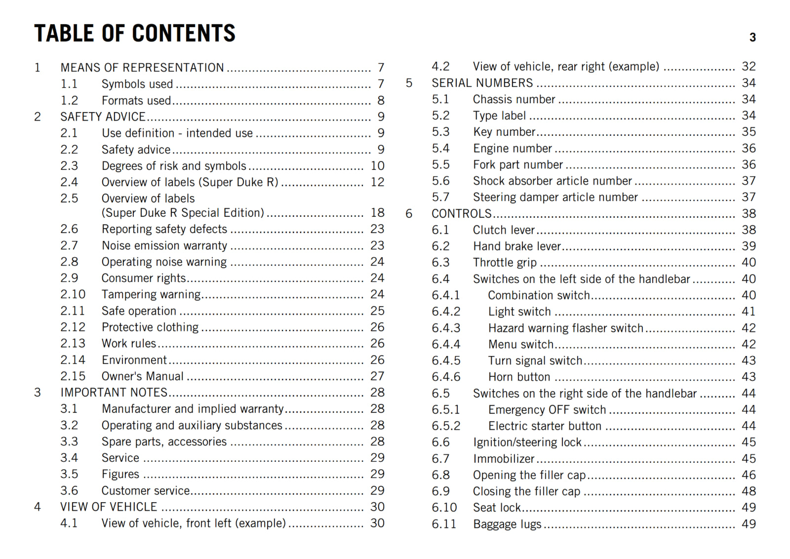 KTM 2016 - 1290 SUPER DUKE R US - OWNERS MANUAL USER GUIDE