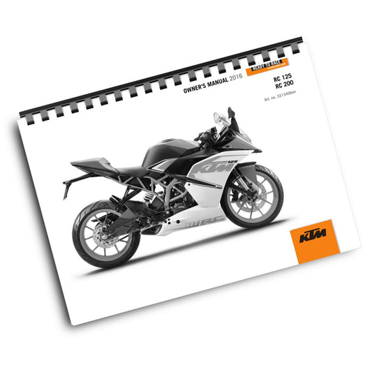 KTM 2016 - RC 125 200 - OWNERS MANUAL USER GUIDE
