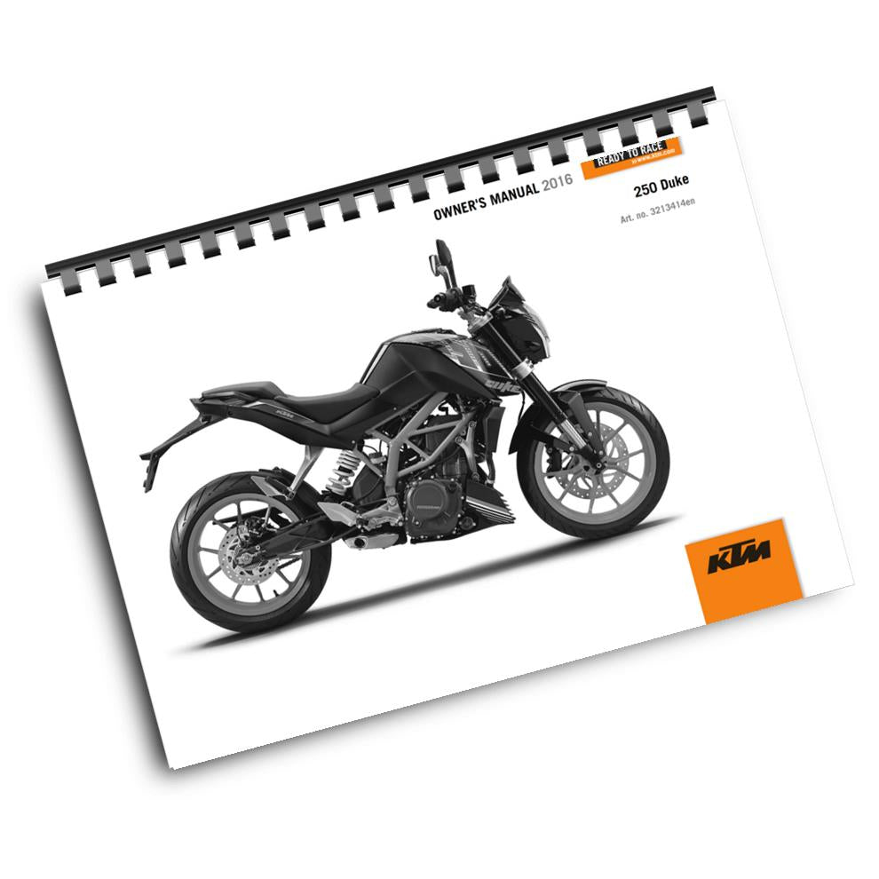 KTM 2016 - 250 DUKE - OWNERS MANUAL USER GUIDE