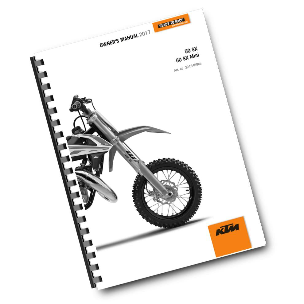 KTM 2017 - 50 SX MINI - OWNERS MANUAL USER GUIDE