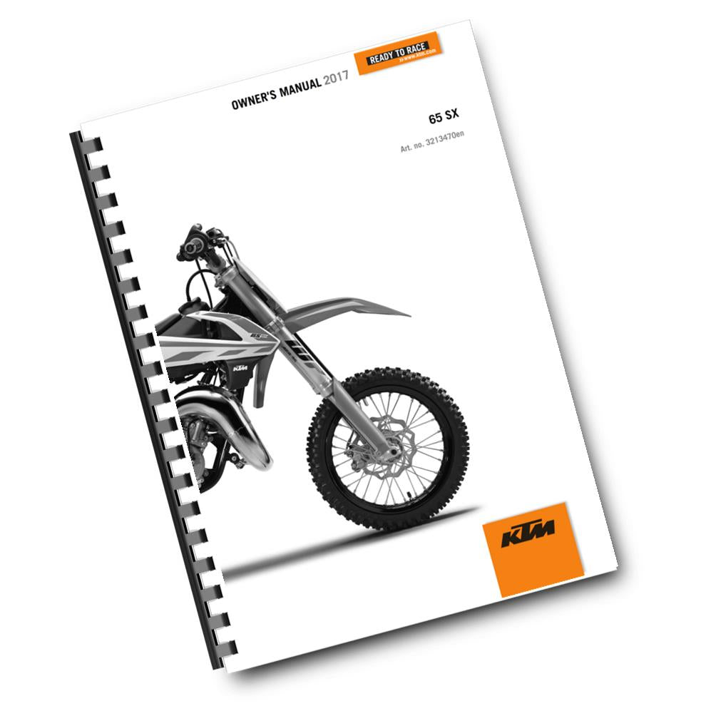 KTM 2017 - 65 SX - OWNERS MANUAL USER GUIDE