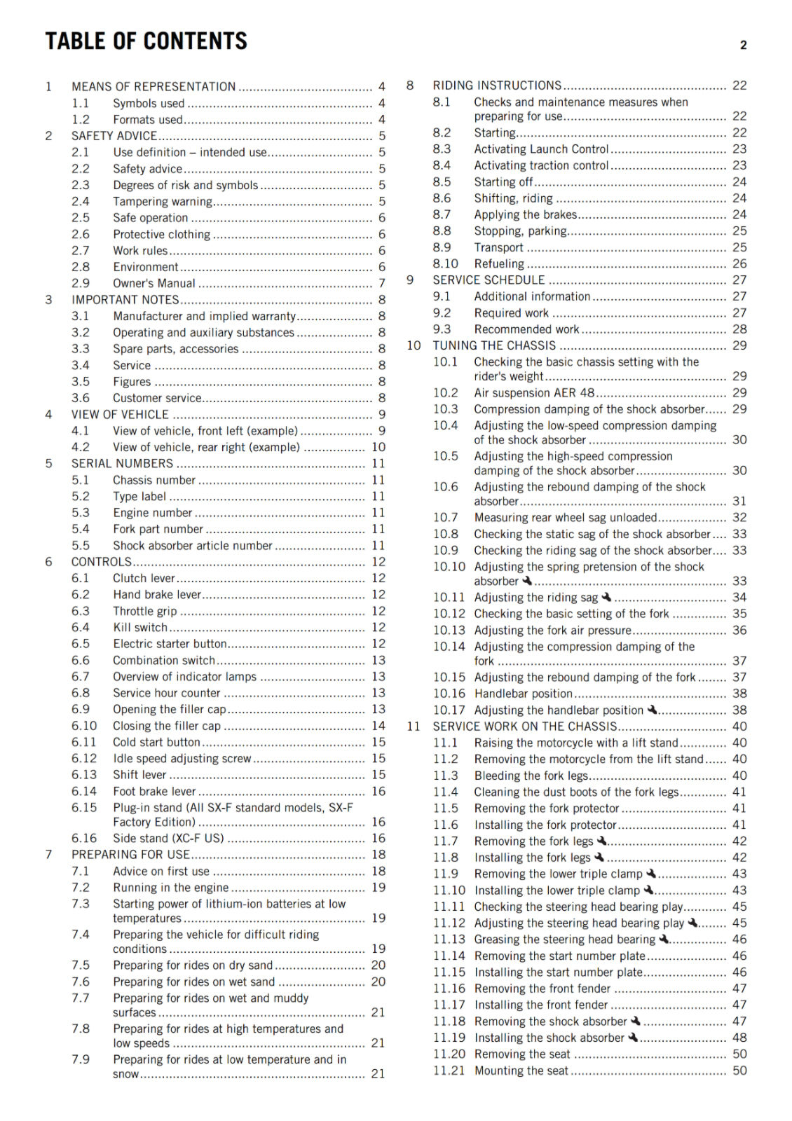 KTM 2017 - 250 XC-F SX-F FACTORY EDITION - OWNERS MANUAL USER GUIDE