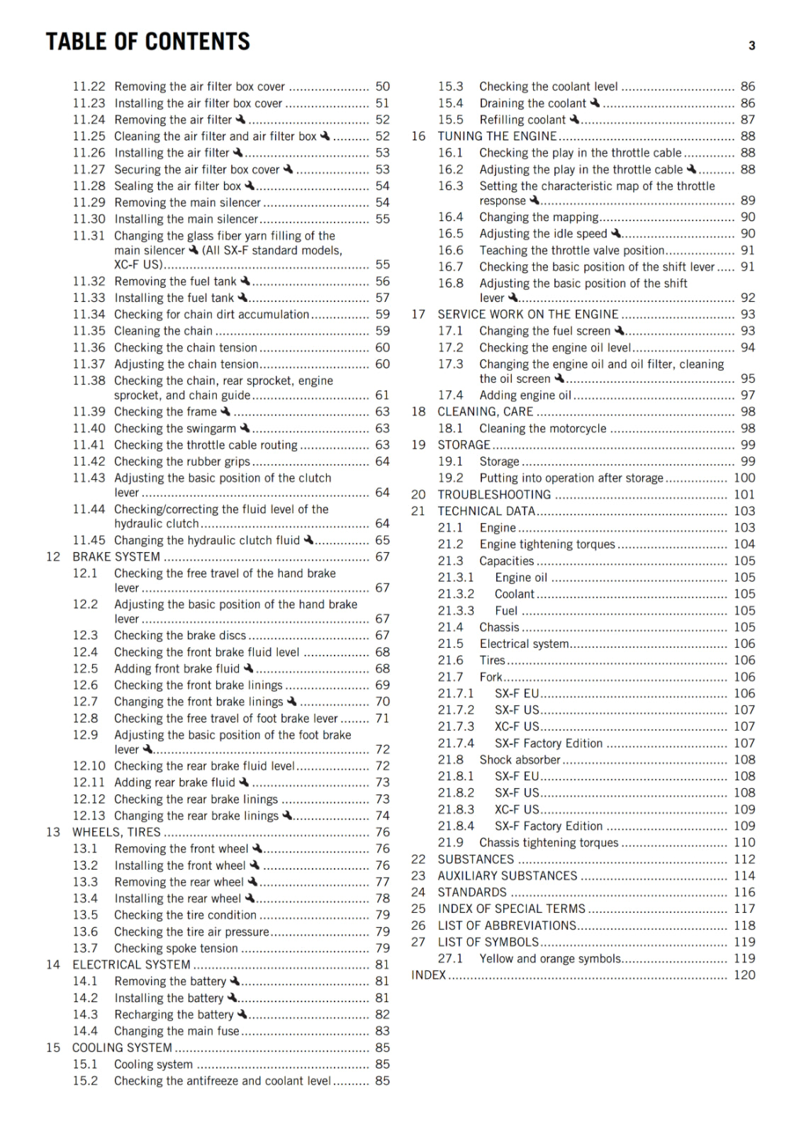 KTM 2017 - 250 XC-F SX-F FACTORY EDITION - OWNERS MANUAL USER GUIDE