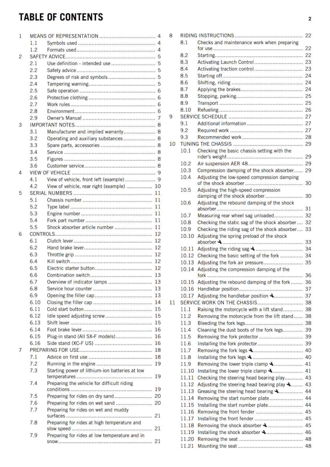 KTM 2017 - 350 SX-F XC-F - OWNERS MANUAL USER GUIDE
