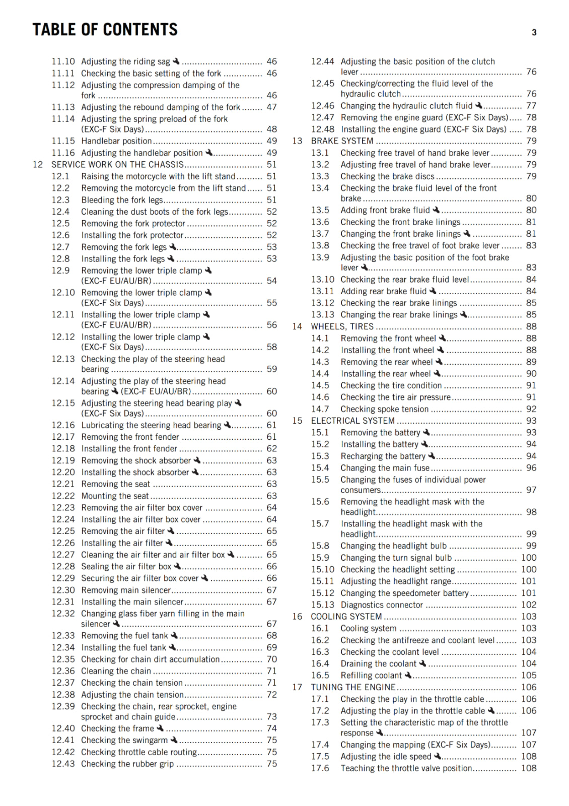 KTM 2017 - 350 EXC-F - OWNERS MANUAL USER GUIDE
