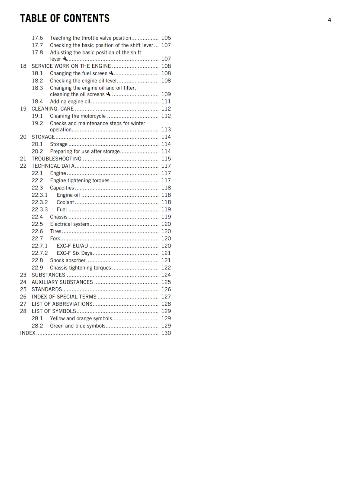 KTM 2017 - 450 500 EXC-F - OWNERS MANUAL USER GUIDE