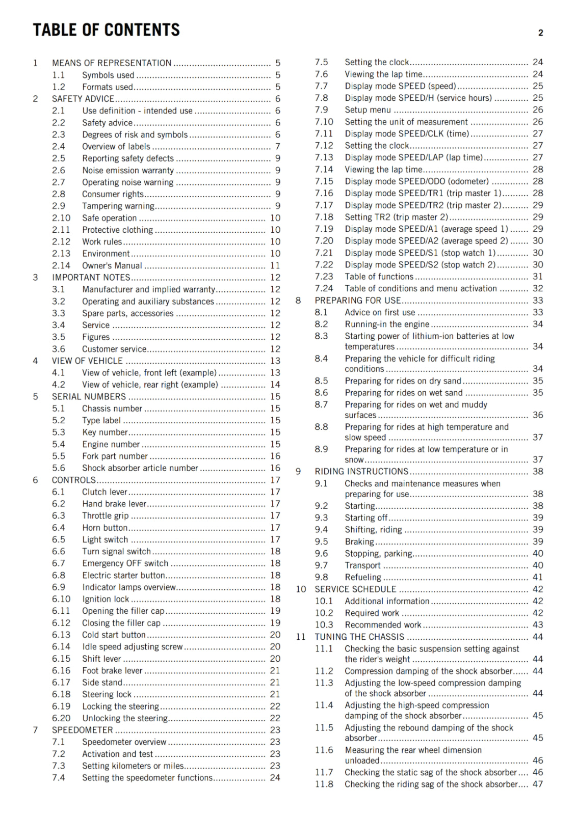 KTM 2017 - 450 500 EXC-F SIX DAYS - OWNERS MANUAL USER GUIDE