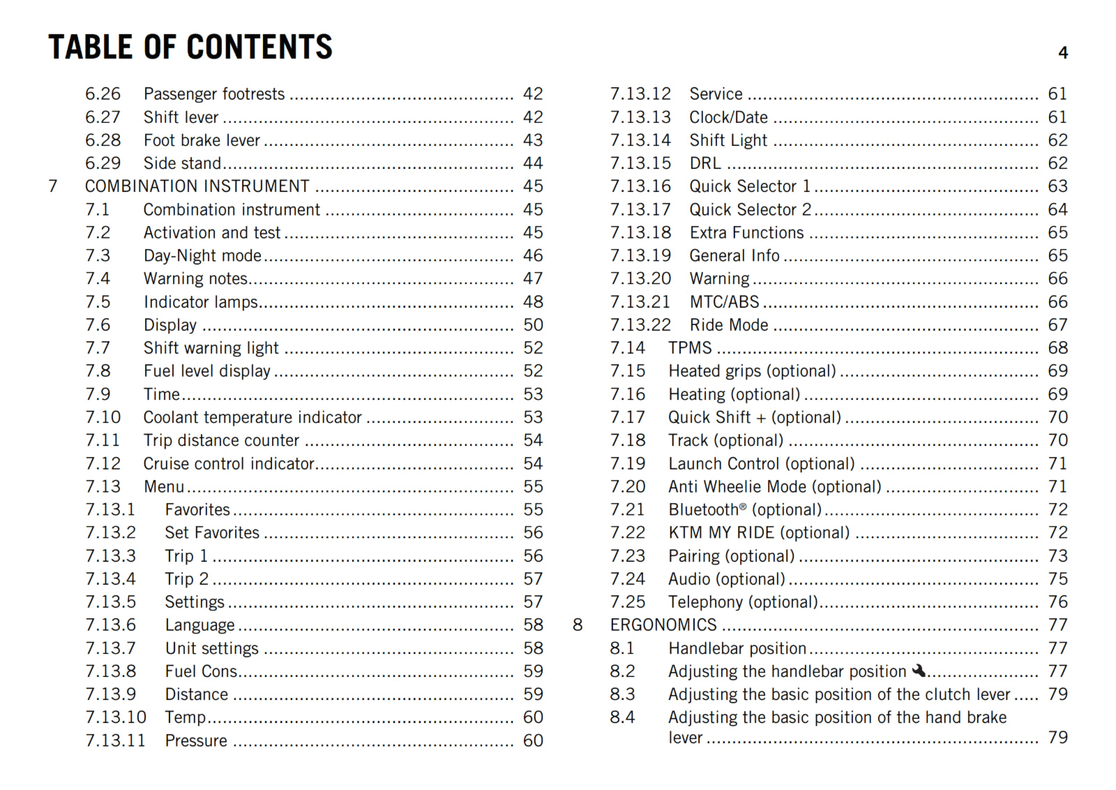 KTM 2017 - 1290 SUPER DUKE R - OWNERS MANUAL USER GUIDE