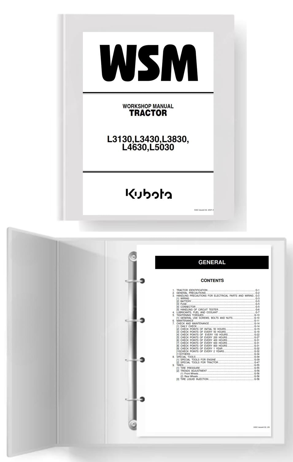 KUBOTA TRACTOR L3130 L3430 L3830 L4630 L5030 WORKSHOP SERVICE REPAIR