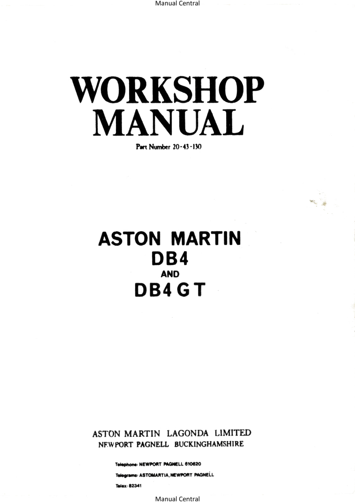 ASTON MARTIN DB4 GT WORKSHOP SERVICE REPAIR + PARTS MANUALS
