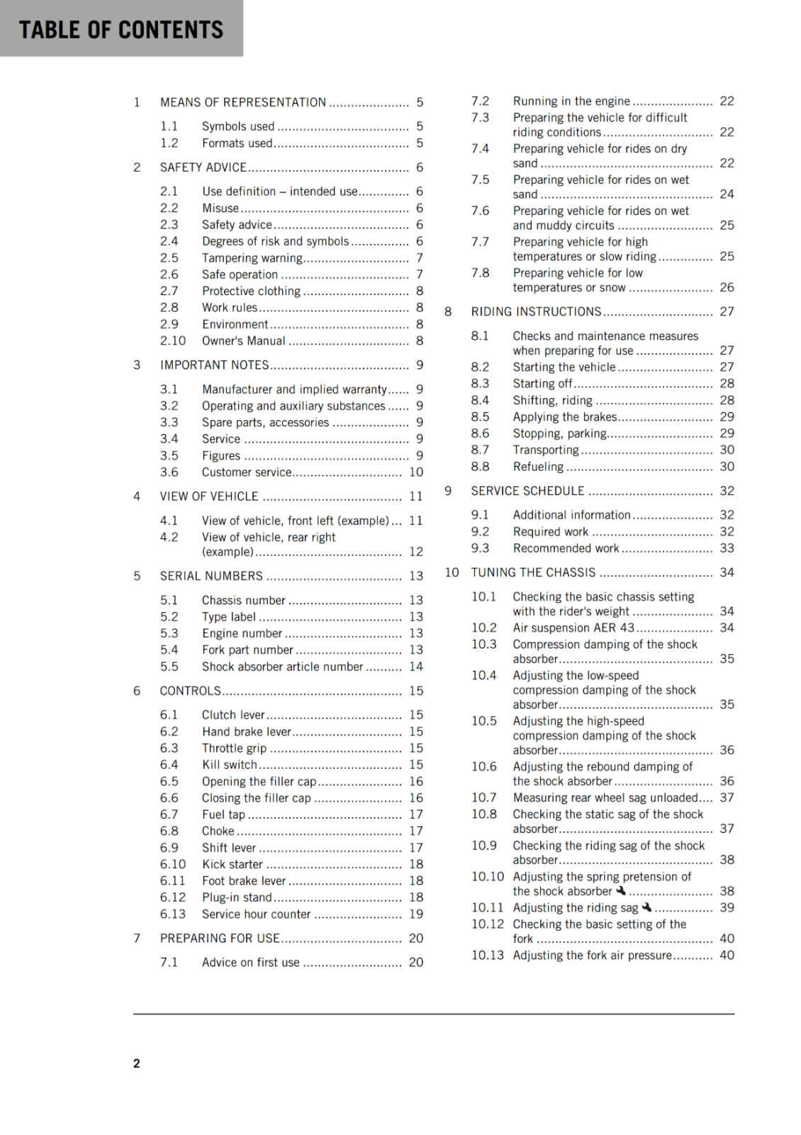 KTM 2018 - 85 SX - OWNERS MANUAL USER GUIDE