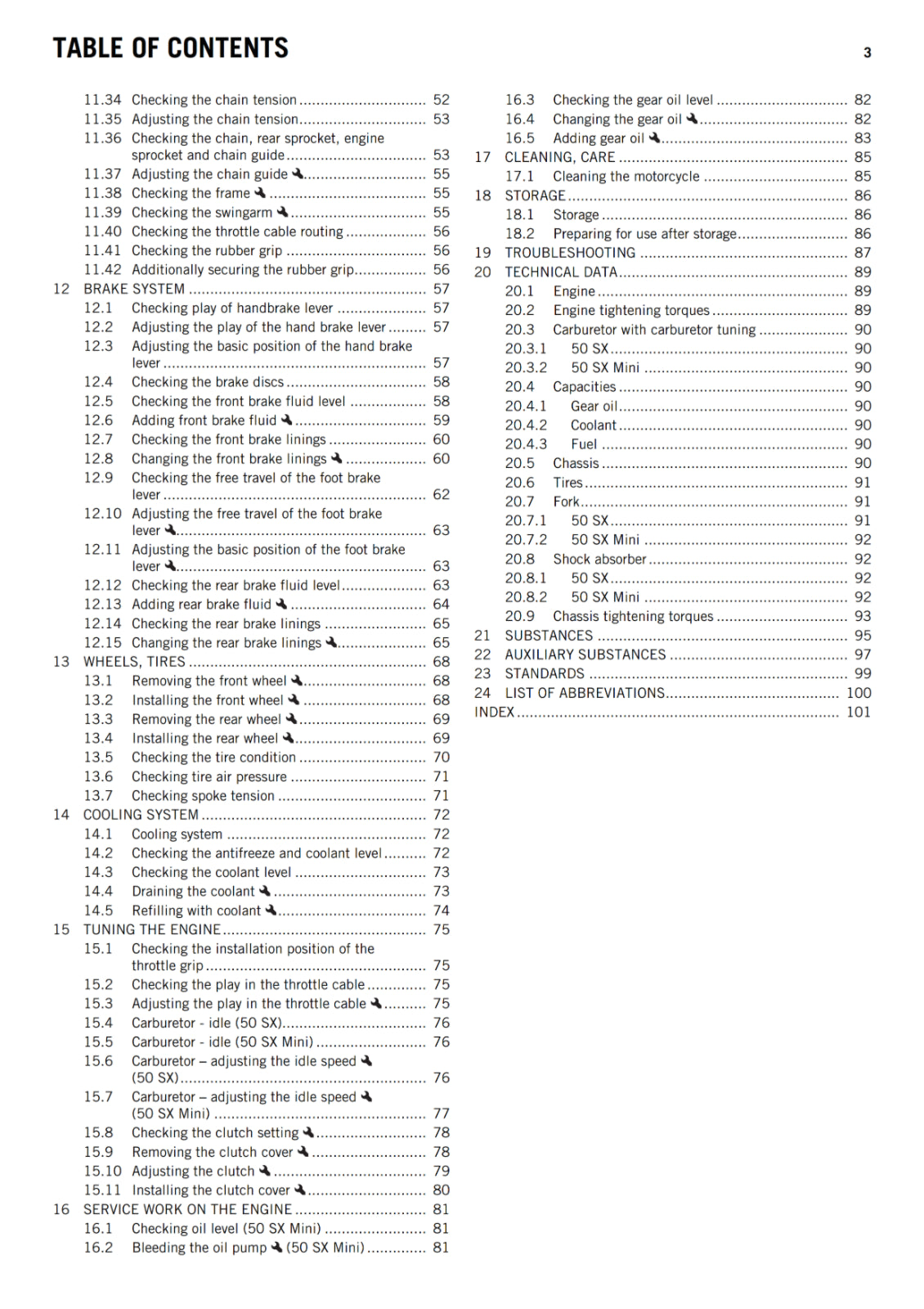 KTM 2018 - 50 SX MINI - OWNERS MANUAL USER GUIDE