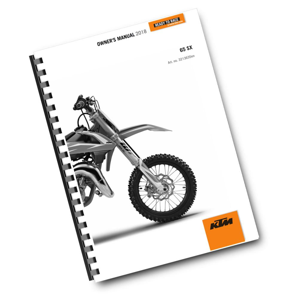 KTM 2018 - 65 SX - OWNERS MANUAL USER GUIDE