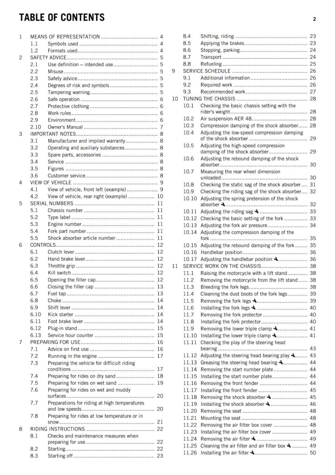 KTM 2018 - 125 150 SX - OWNERS MANUAL USER GUIDE