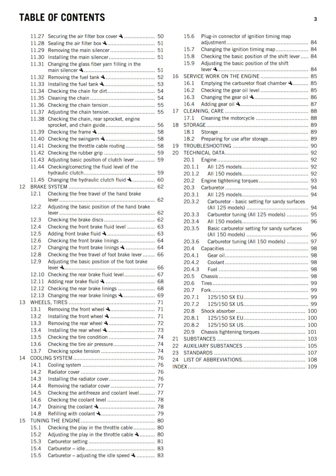 KTM 2018 - 125 150 SX - OWNERS MANUAL USER GUIDE