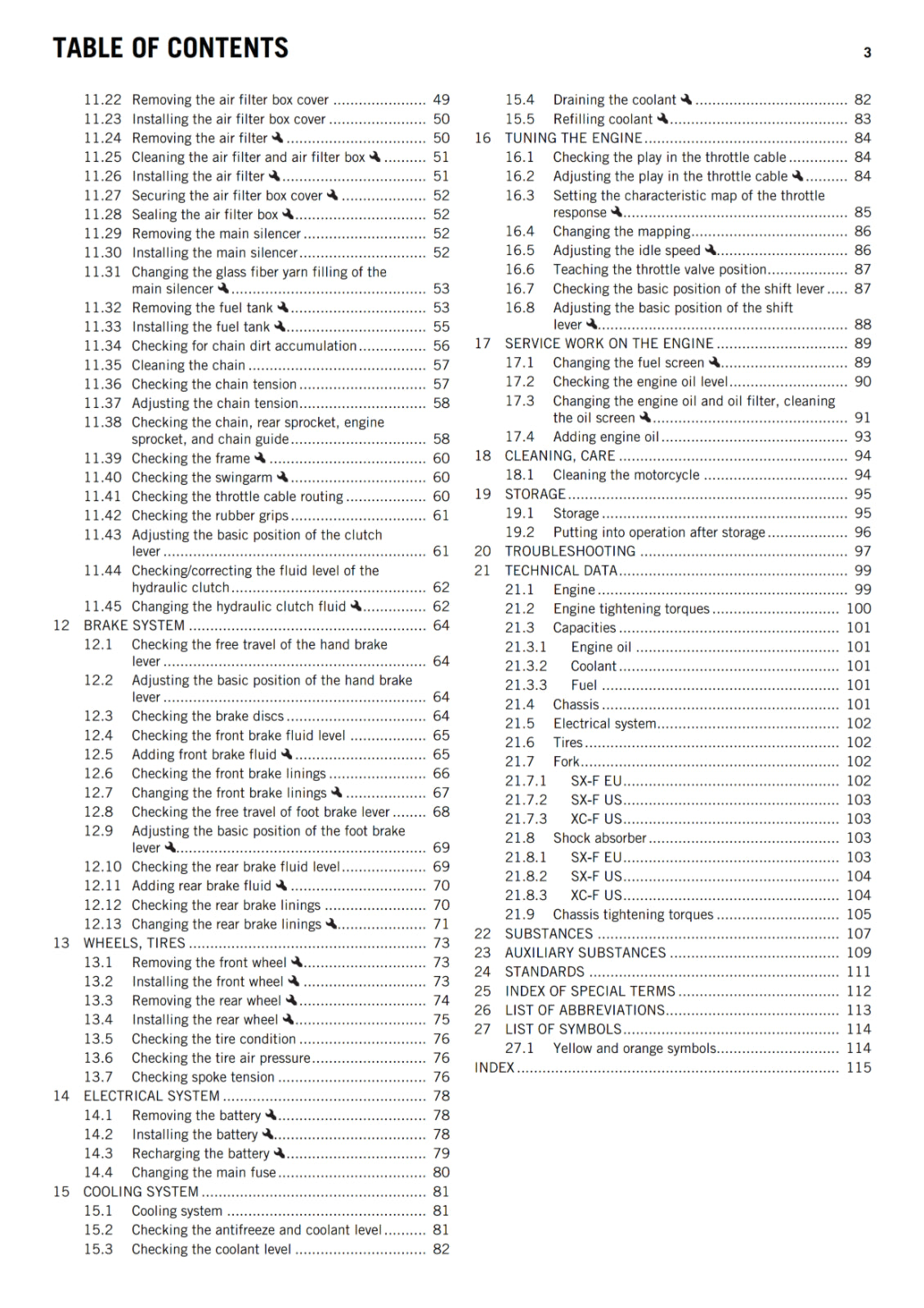 KTM 2018 - 250 SX-F XC-F - OWNERS MANUAL USER GUIDE