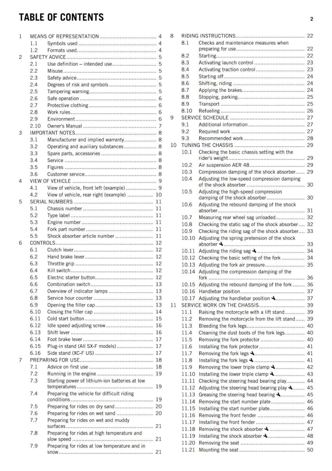 KTM 2018 - 350 SX-F XC-F - OWNERS MANUAL USER GUIDE