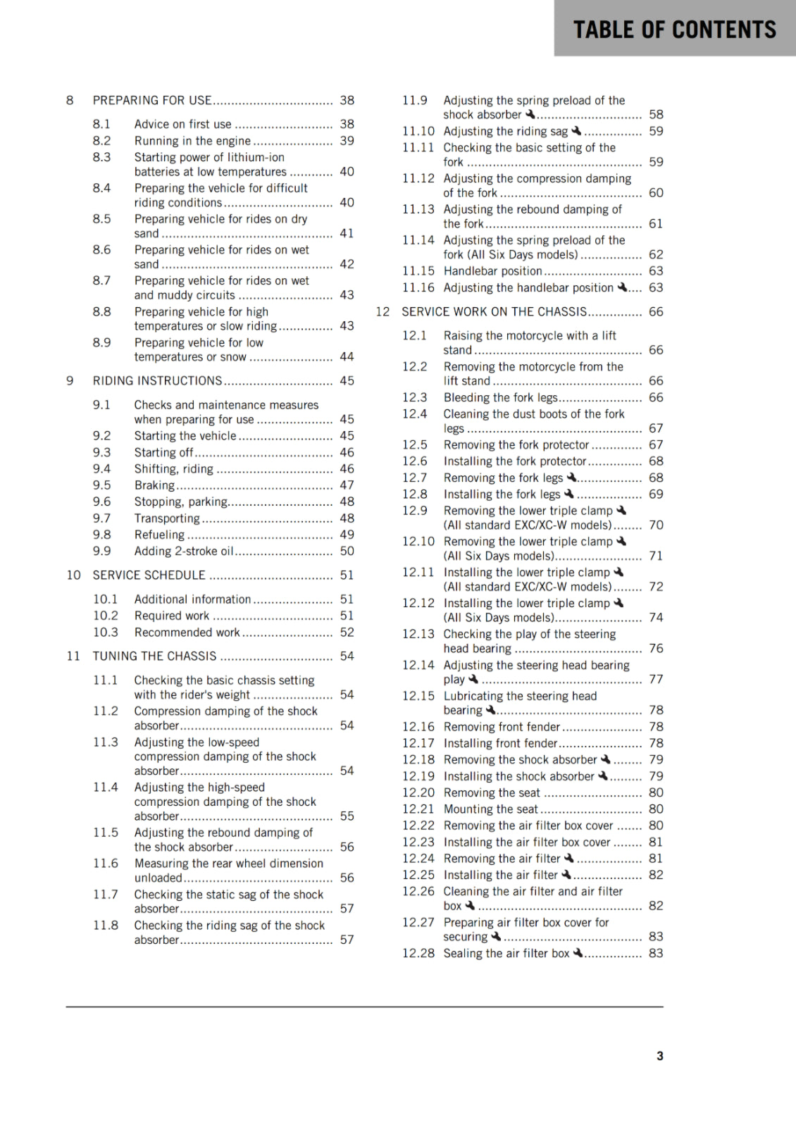 KTM 2018 - 250 300 EXC SIX DAYS XC-W TPI - OWNERS MANUAL USER GUIDE