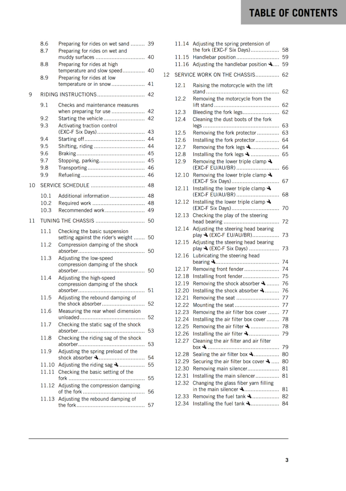 KTM 2018 - 350 EXC-F SIX DAYS - OWNERS MANUAL USER GUIDE