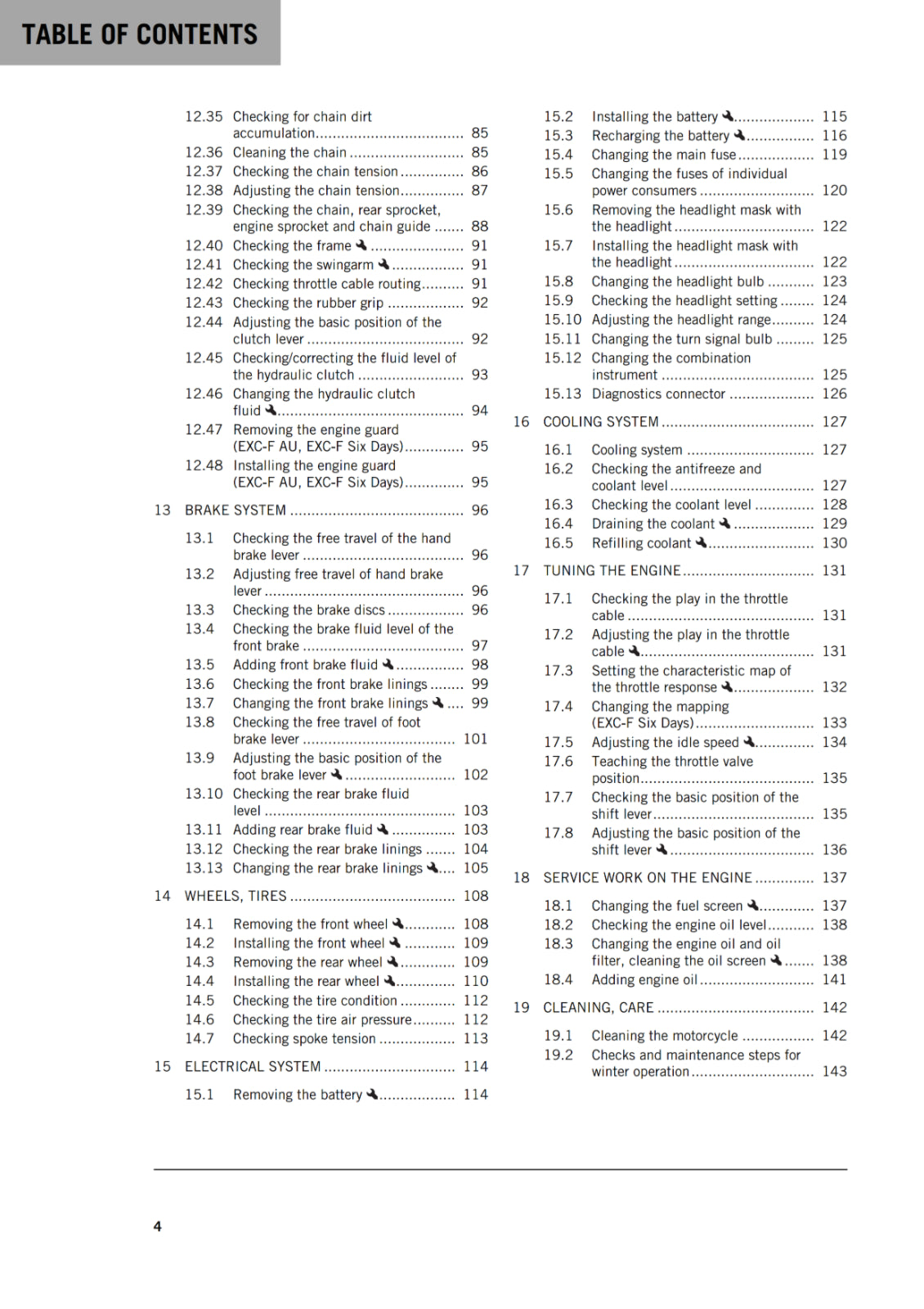 KTM 2018 - 350 EXC-F SIX DAYS - OWNERS MANUAL USER GUIDE