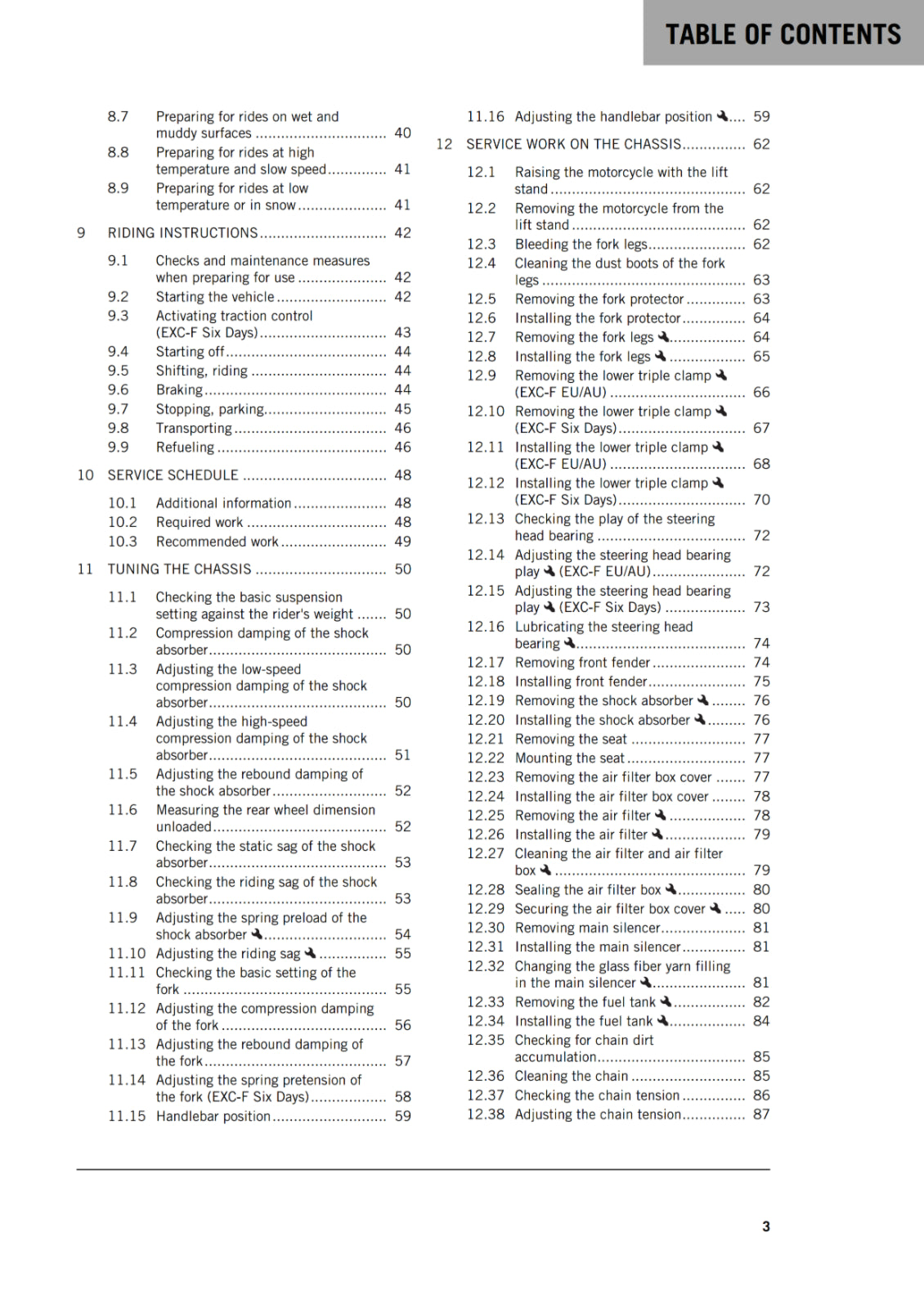 KTM 2018 - 450 500 EXC-F - OWNERS MANUAL USER GUIDE