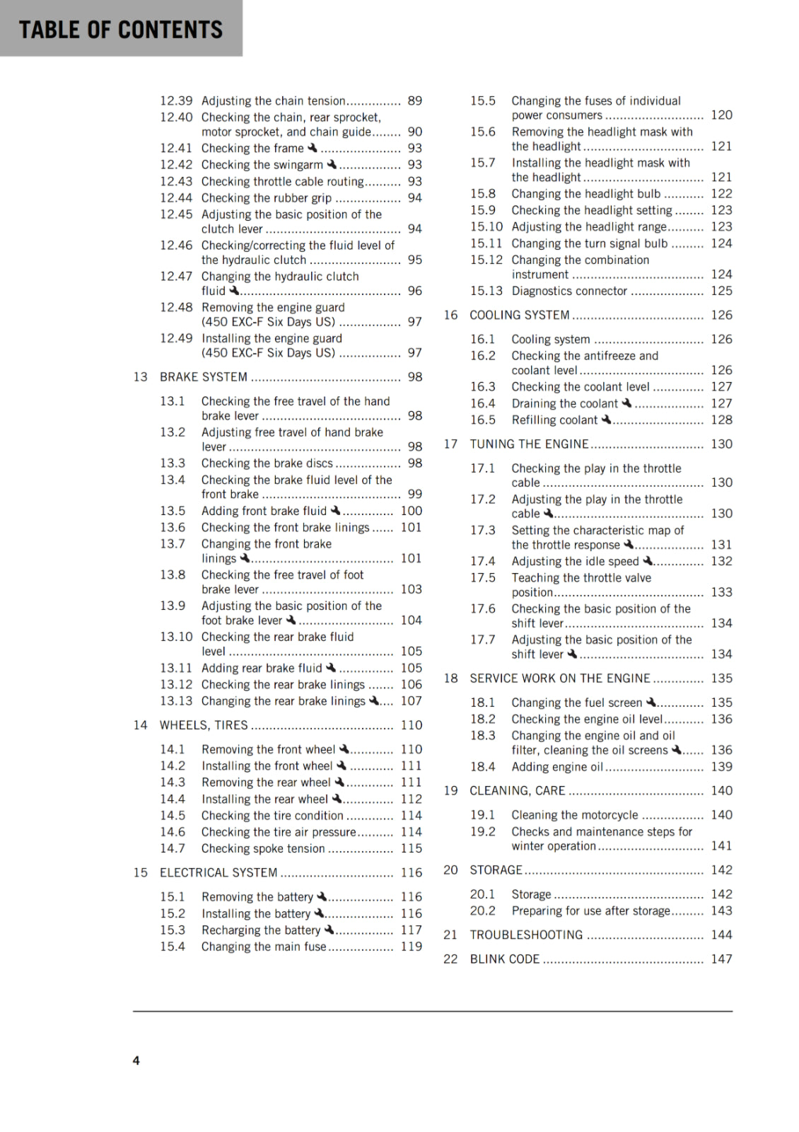 KTM 2018 - 450 500 EXC-F US - OWNERS MANUAL USER GUIDE