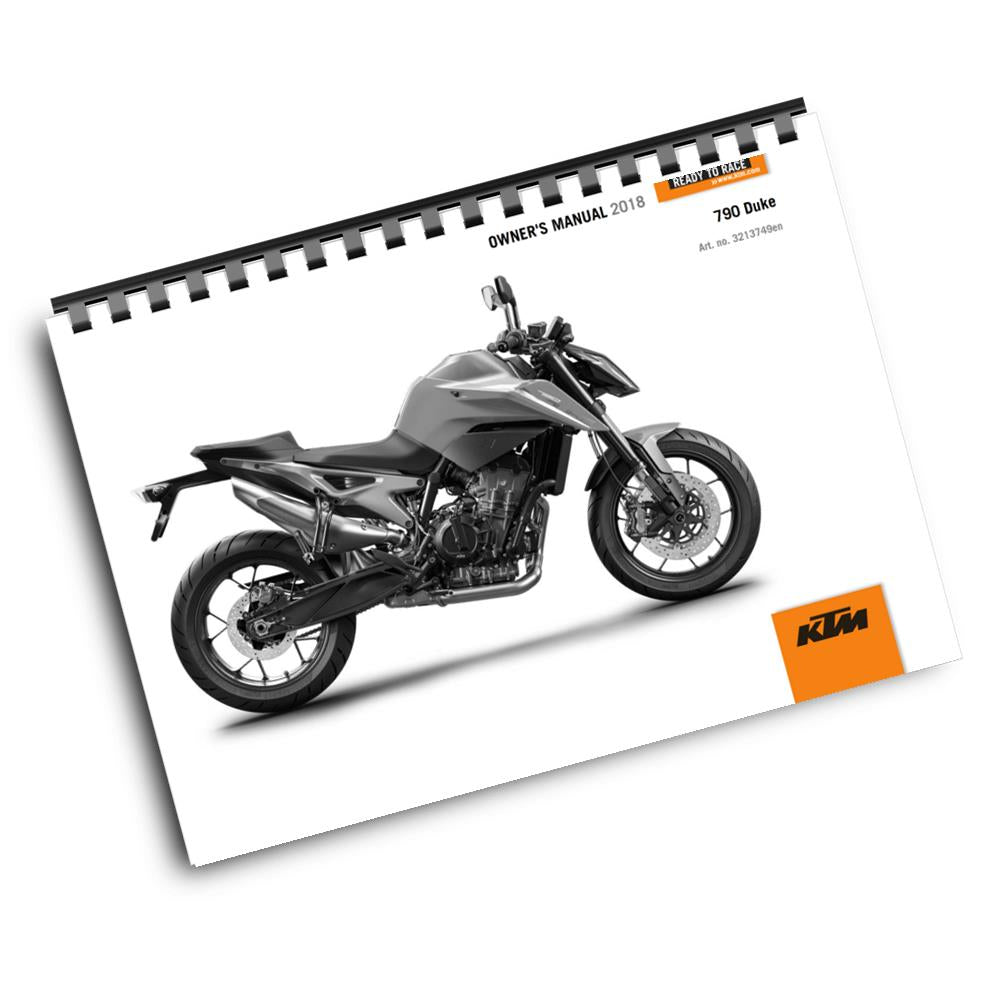 Official KTM 2018 790 Duke Owners Manual (Digital & Physical Copy)