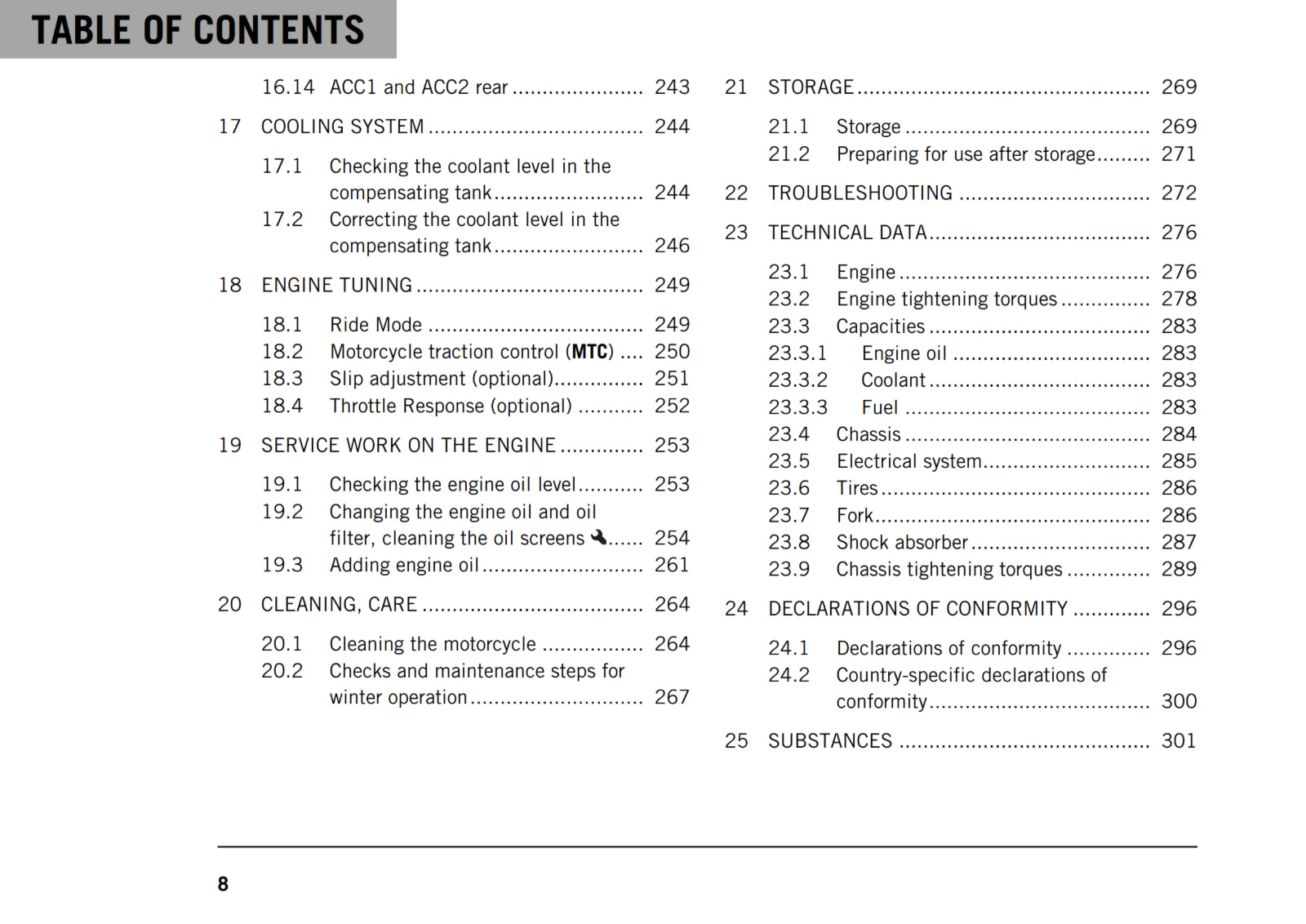 KTM 2018 - 1290 SUPER DUKE R - OWNERS MANUAL USER GUIDE