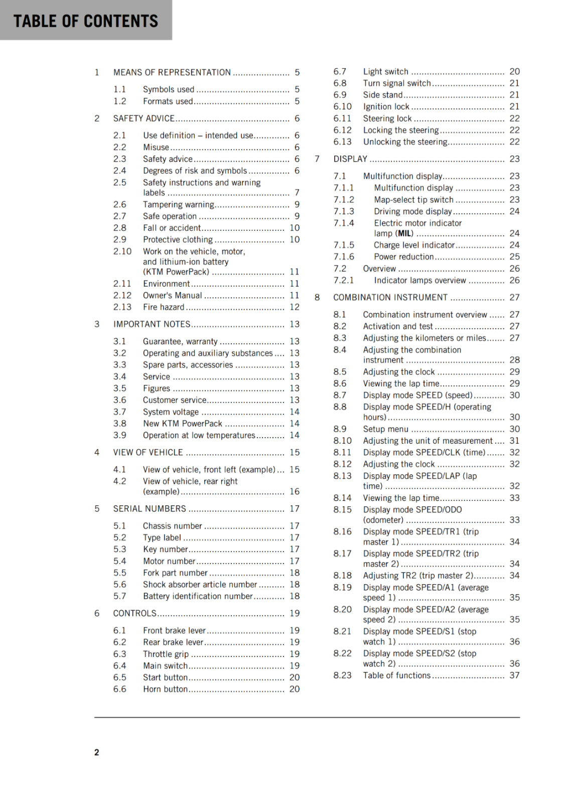 Official KTM 2018 Freeride E-XC NG Owners Manual (Digital & Physical Copy)