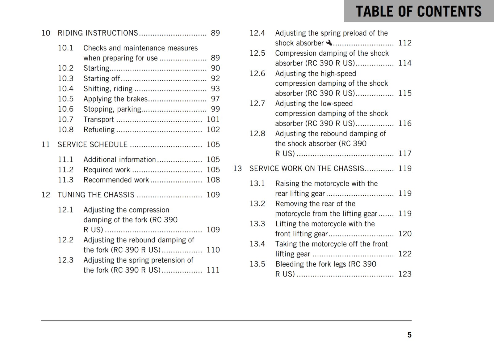 Official KTM 2018 RC 390 US Owners Manual (Digital & Physical Copy)