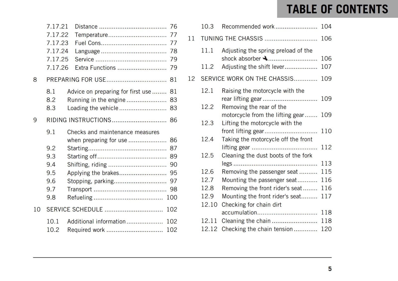 KTM 2018 - 125 DUKE - OWNERS MANUAL USER GUIDE