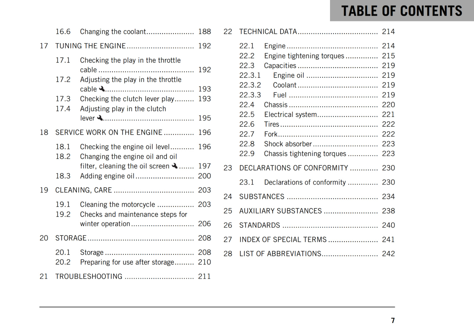 KTM 2018 - 125 DUKE - OWNERS MANUAL USER GUIDE