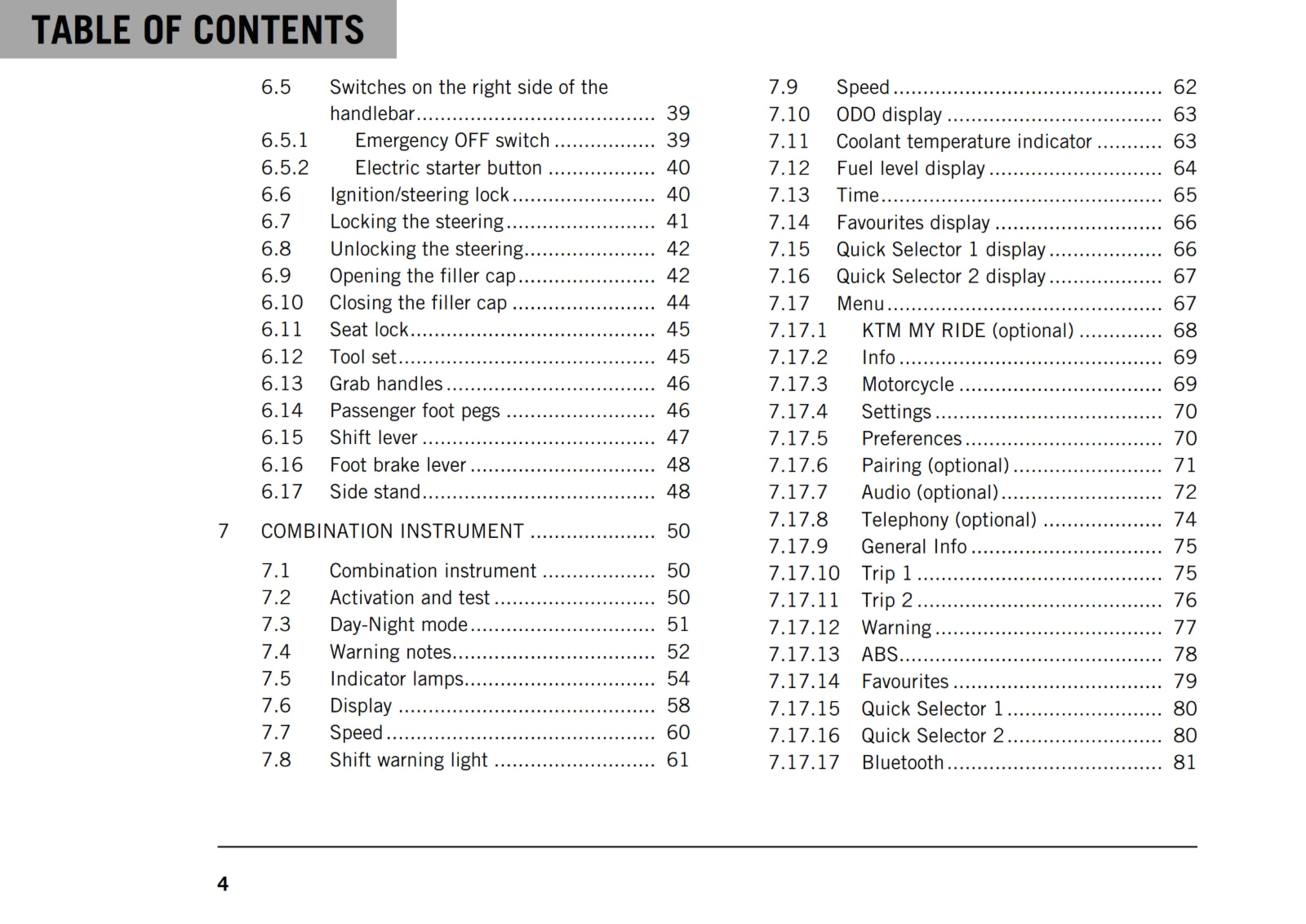 KTM 2018 - 390 DUKE US - OWNERS MANUAL USER GUIDE
