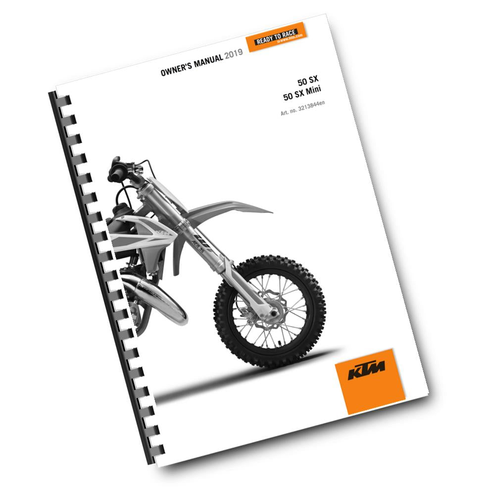 Official KTM 2019 50 SX & 50 SX Mini Owners Manual (Digital & Physical Copy)