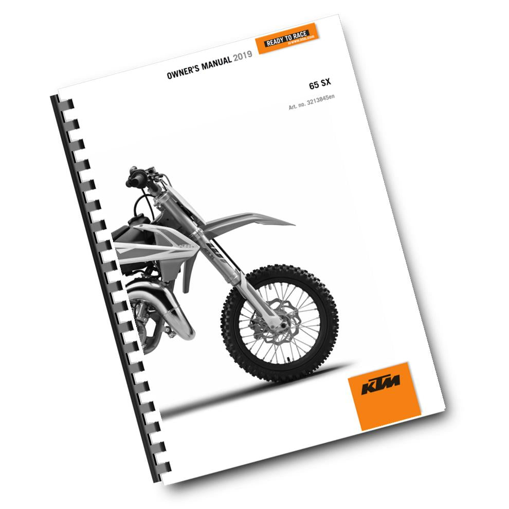 KTM 2019 - 65 SX - OWNERS MANUAL USER GUIDE