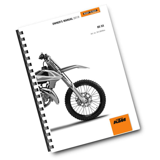 Official KTM 2019 85 SX 19/16 & 17/14 Owners Manual (Digital & Physical Copy)