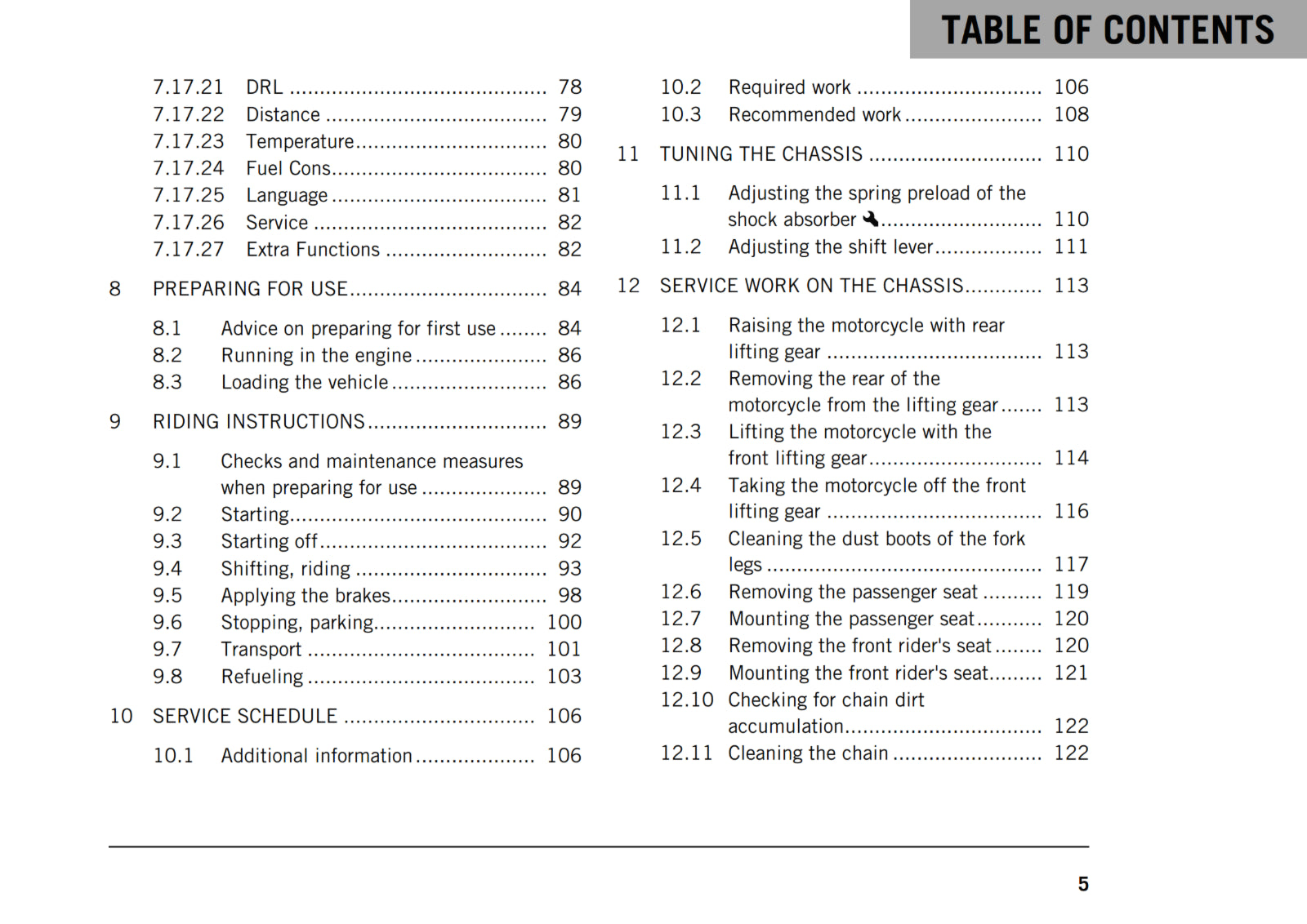KTM 2019 - 125 DUKE - OWNERS MANUAL USER GUID9