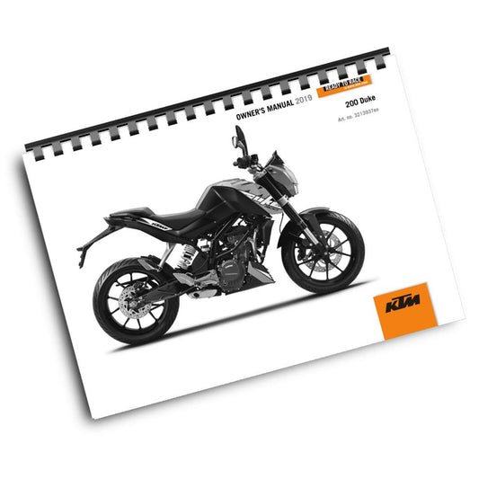 Official KTM 2019 200 Duke Owners Manual (Digital & Physical Copy)