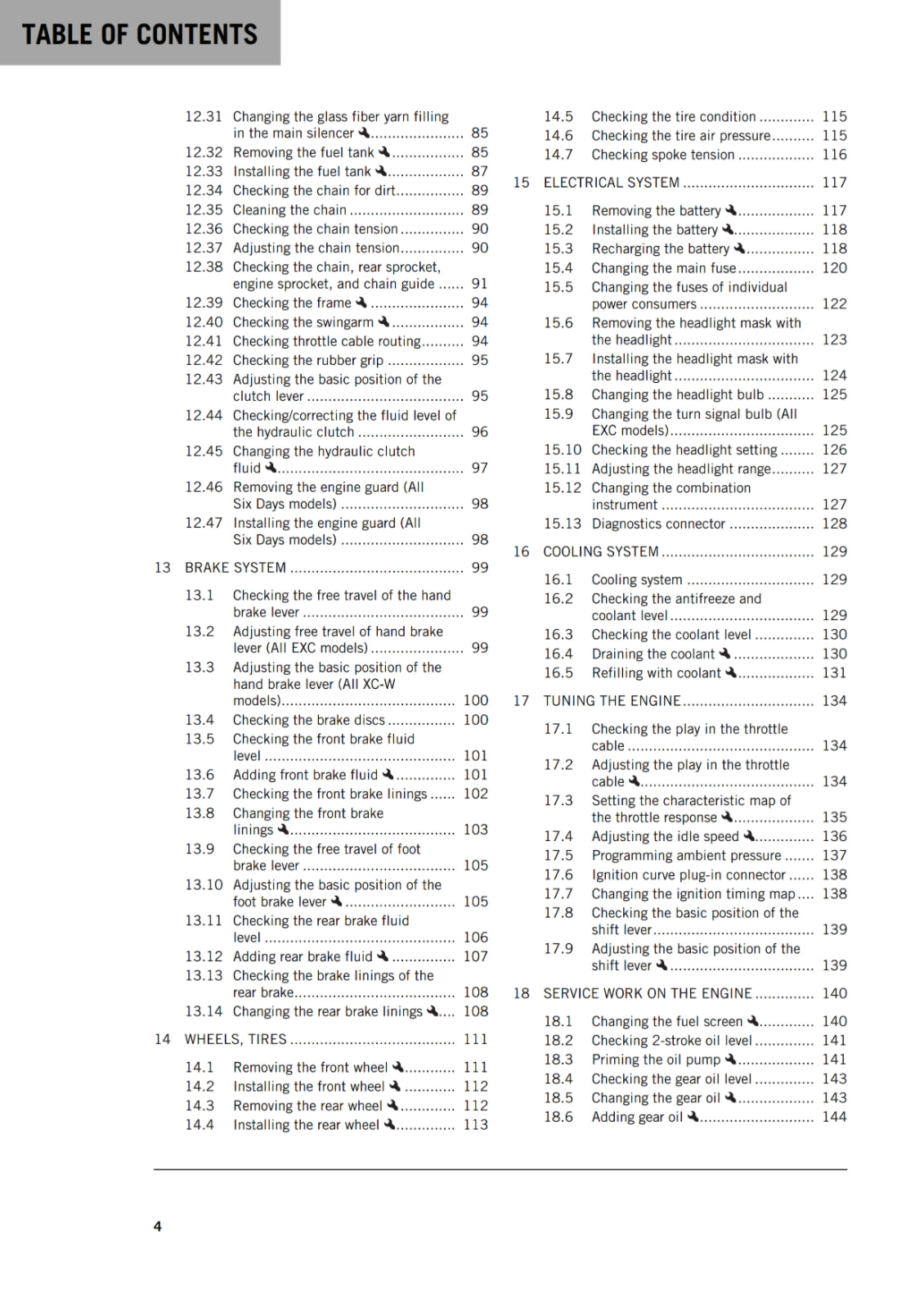 KTM 2019 - 250 300 EXC XC-W SIX DAYS TPI - OWNERS MANUAL USER GUIDE