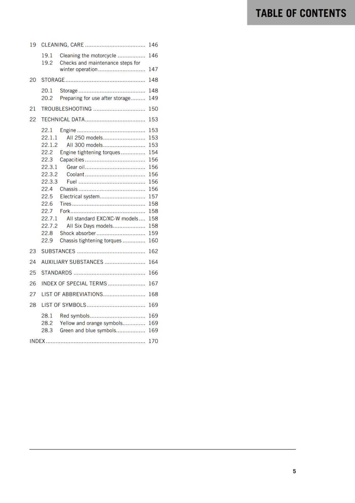 KTM 2019 - 250 300 EXC XC-W SIX DAYS TPI - OWNERS MANUAL USER GUIDE